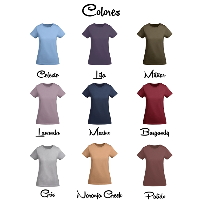 Camiseta Clásica Mujer Colores Textos
