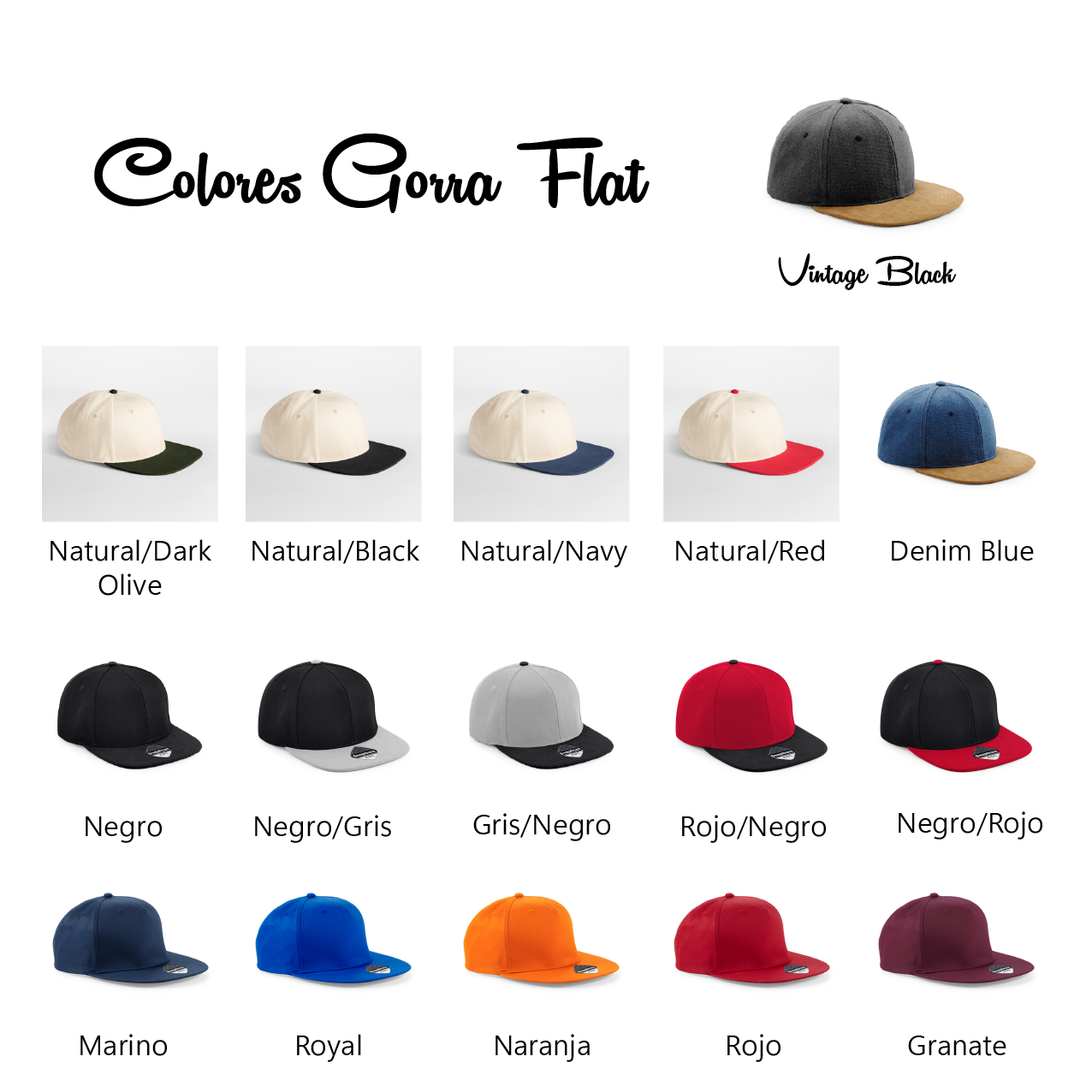 Gorra Flat RYB Colores
